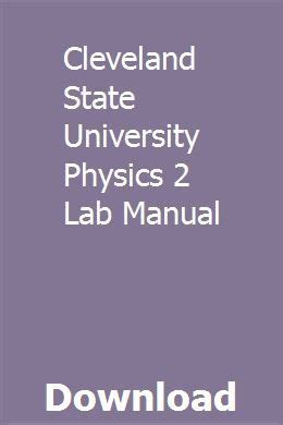 Cleveland state university physics 2 lab manual. - Manuale di servizio di fabbrica chrysler.