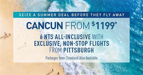 Round trip. I. Economy. See Latest Fare. Cleveland (CLE) to. Cancun (CUN) 05/17/24 - 05/24/24. from. $387*.. 