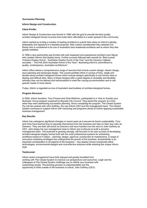 Client Consultation and Profile