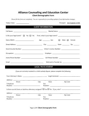 Client Demographic Form