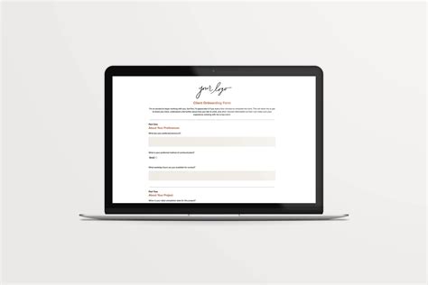 Client Onboarding Form Google Doc Template Neutral Collection