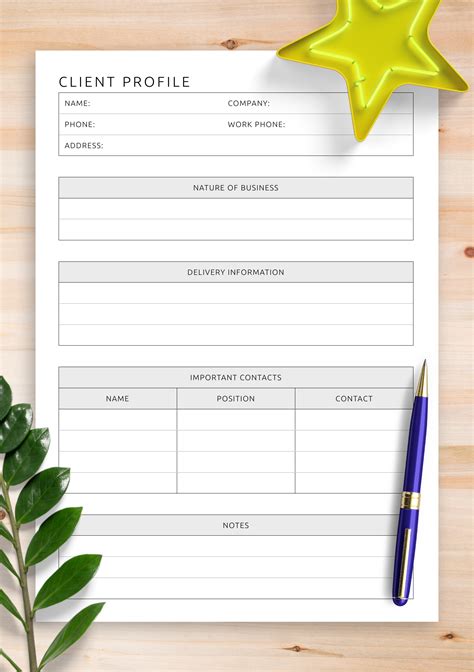 Client Profile Templates 4+ Free Printable Word & PDF Samples