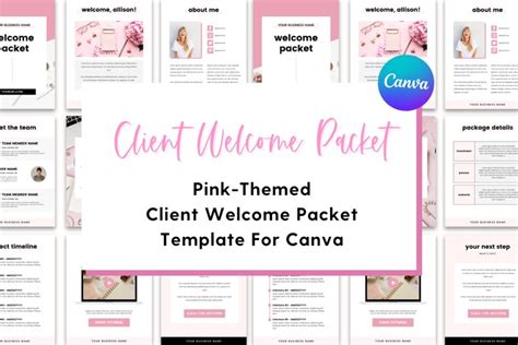 Client Welcome Packet Canva Template Client Onboarding 1051748 Canva Templates Design Bundles