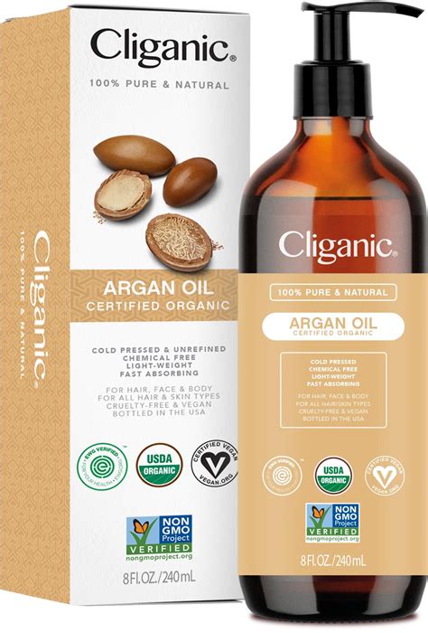 Cliganic Organic Argan Oil 8oz with Pump, 100% Pure - amazon.com