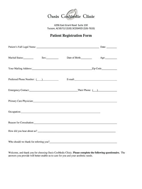 Clinic Application/Registration Form