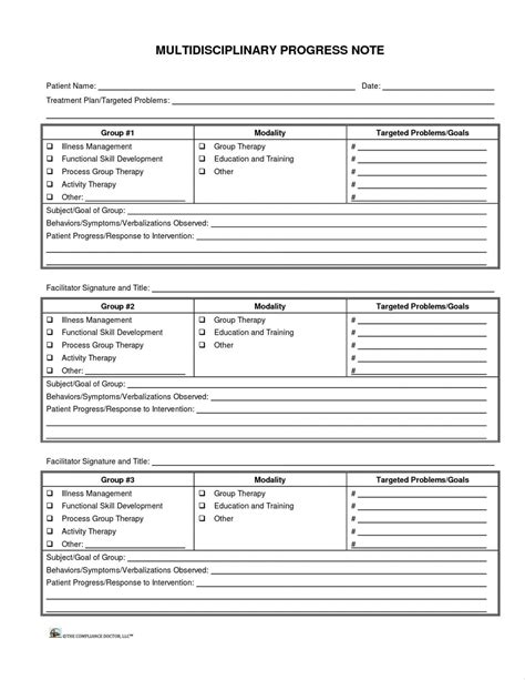 Clinical Progress Notes Template Simple Template Design