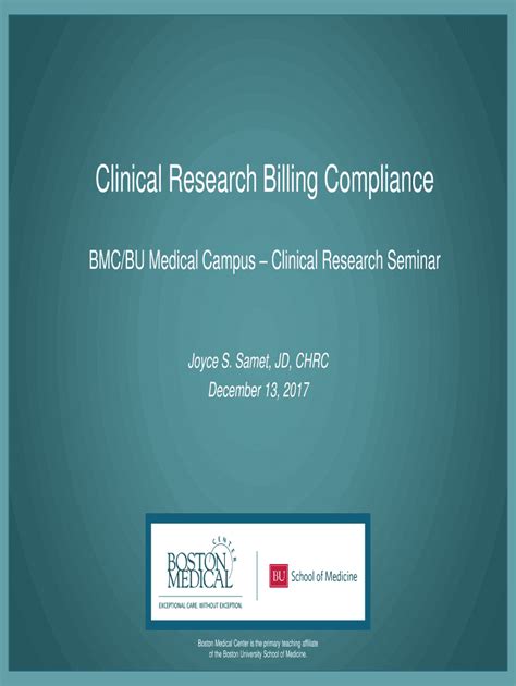 Clinical Research Billing Compliance - Boston University