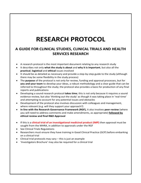 Clinical Research Protocol Template