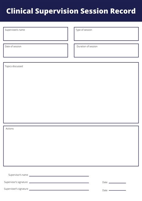 Clinical Supervision Template