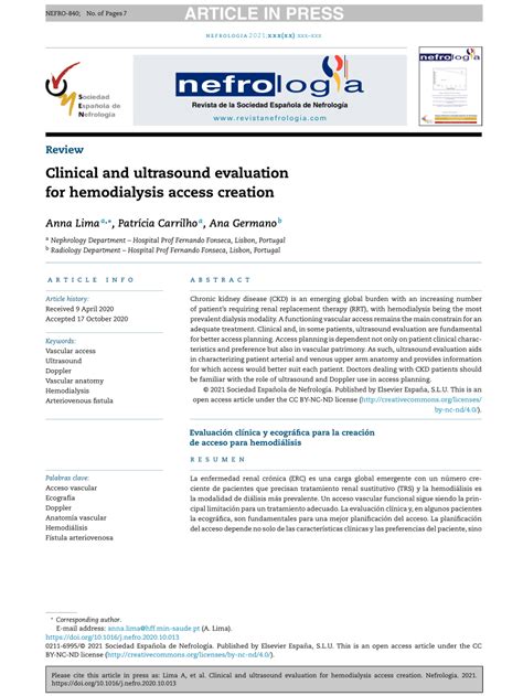 Clinical and ultrasound evaluation for hemodialysis access …