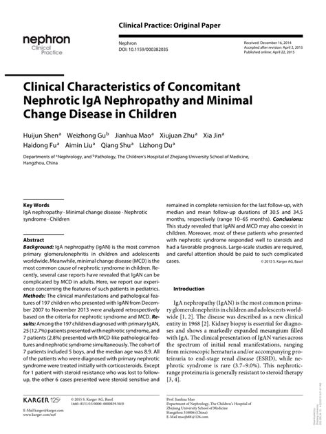 Clinical characteristics of concomitant nephrotic IgA nephropathy …