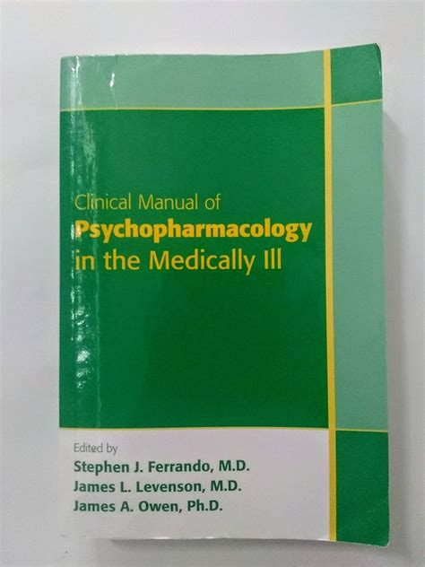 Clinical manual of psychopharmacology in the medically ill by stephen j ferrando. - Manual del motor john deere kawasaki.