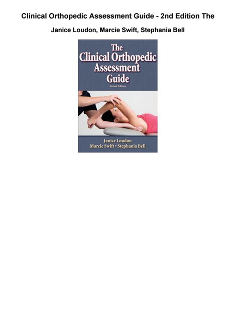 Clinical orthopedic assessment guide 2nd edition the. - A student guide to clinical legal education and pro bono.