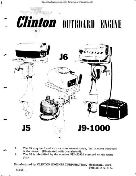 Clinton outboard motor j5 j6 j9 1000 owners n parts manual. - Sql database access manual 3700 pos.