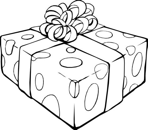 Clipart Gift Coloring Page