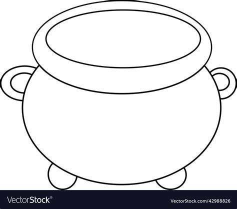 Clipart black outline of a cauldron Royalty Free Vector