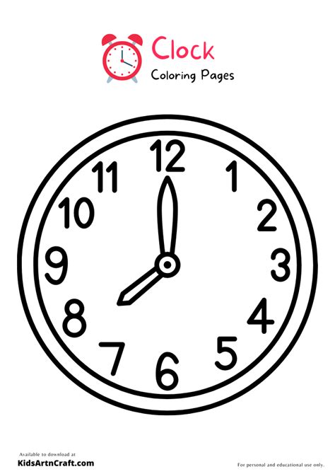 Clock Coloring Pages