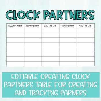 Clock Partners Editable Template Quick and Easy Partnerships