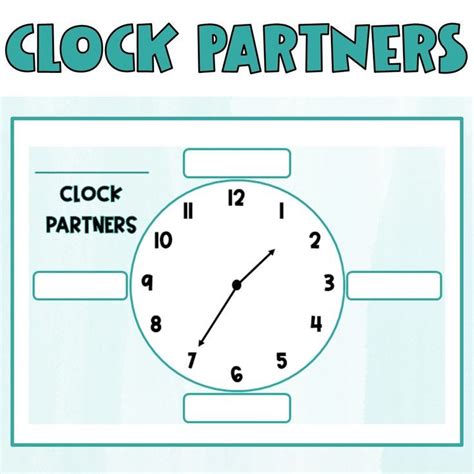 Clock Partners Template Clock Partners Classroom Charts Clock