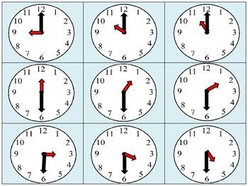 Clock Time Matching Teaching Resources TPT