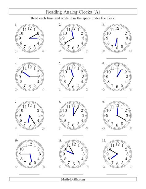 Clock Worksheets Printable