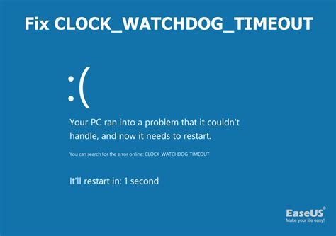 Clock watchdog timeout. Here's a list of the things I have tried so far: Updating the bios, clearing the CMOS on my motherboard, using the registry editor, running startup/automatic repair, and a few other things. As far as I can tell the RAM and gpu seems to be working fine and there are no temperature Does anybody have any insight as to how to correct this so that I ... 