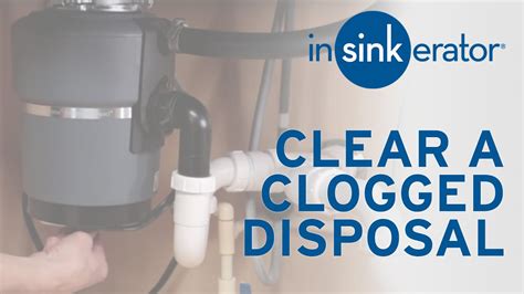 Clogged garbage disposal. Using baking soda. Turn off the disposer and disconnect the power supply. Reach through the sink opening and clean underside of the splash baffle and inside upper lip of grind chamber with scouring pad. Place stopper in the sink opening and fill the sink halfway with warm water. Mix 1/4 cup baking soda with water. 