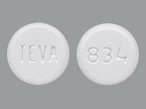 TEVA 834. Previous Next. Clonazepam Strength 2 mg Imprint TEVA 834 Color White Shape Round View details. 1 / 2 Loading. TEVA 5343. Previous Next. Sildenafil Citrate Strength 100 mg Imprint TEVA 5343 Color White Shape Oval View details. 1 / 3 Loading. TEVA 54.. 