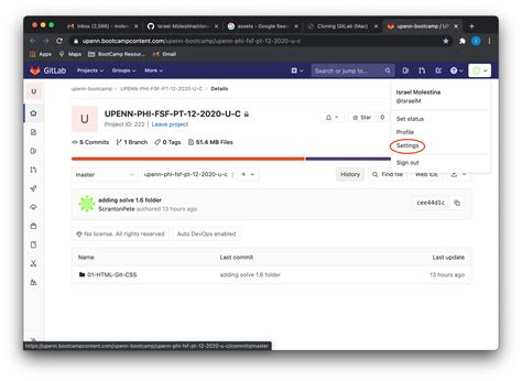 Cloning GitLab (Mac)