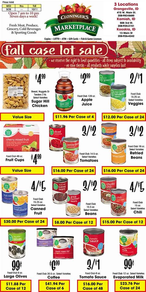 Cloninger's weekly ad. Check out our weekly print advertisement for deals on your favorite grocery items. 