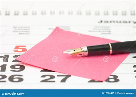 Close Up of Postit Note on Calendar Stock Image Image of closeup