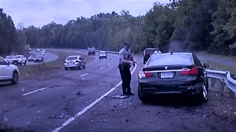 Close call at high speed: video shows Virginia officer evade crash