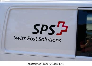 Close-up of logo of SPS Swiss Post Solutions company at City of …