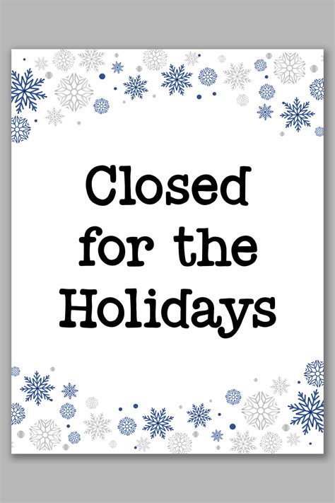 Closed For Holiday Template Database