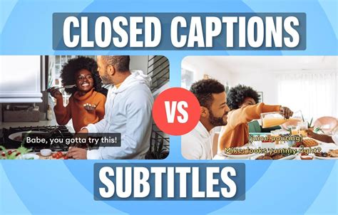 Closed captioning vs subtitles. Yes—captions and subtitles have different purposes and serve distinct audiences. For example, captions are usually more descriptive than subtitles and include sound effects, speaker identification, and other auditory information. On the other hand, subtitles are a textual representation of the dialogue in a video. 
