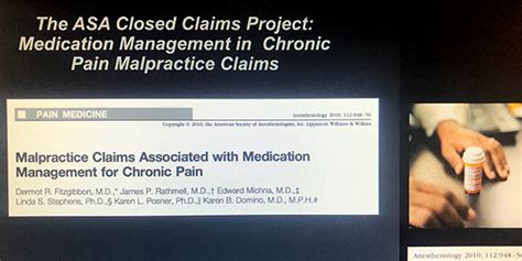 Closed claims analysis: Emerging trends in pain management