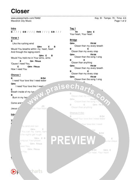 Download the PDF Chord Charts for Closer by The Worship Initiative / Hannah Boatner, from the album Flourish (Women Leading Worship) at PraiseCharts. Download the PDF Chord Charts for Closer by The Worship Initiative / Hannah Boatner, from the album Flourish (Women Leading Worship) at PraiseCharts. ... Closer Maverick City Music …. 