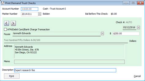 Closing Trust Acct - Check Payable to Trust Owner