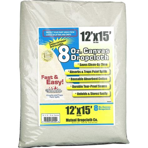 9 ft. x 12 ft. Butyl Drop cloths are fast and easy to use and protect your paint area from costly splatters and drips this is a good size for the bedrooms in a house. ... Get the right coverage - click here for Home Depot's buying guide; Return Policy; Product ID #: 304474042 Internet #: 662853114541 Model #: 11454. Specifications.. 