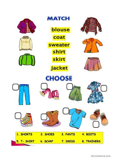 Clothes activities worksheets.  These clothes worksheets are designed to help beginner ESL st...
