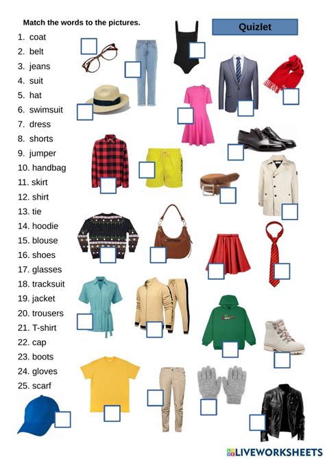 Clothes exercises worksheets pdf.  Do these exercises to help you lear...