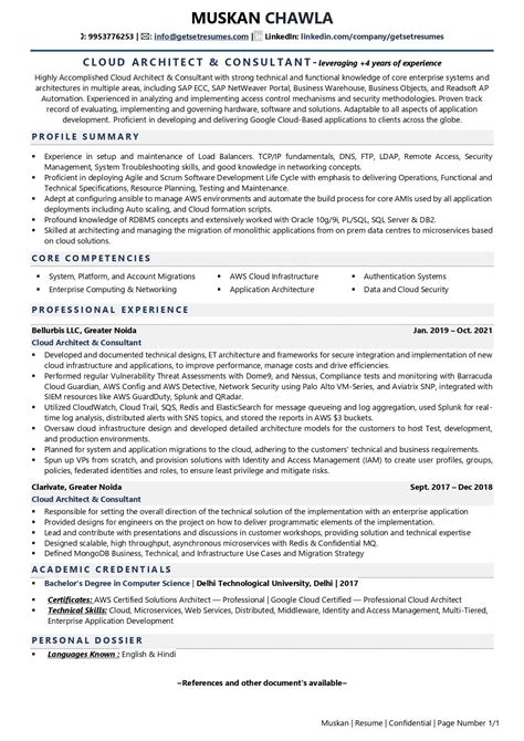 Cloud Computing Architect Resume Solutions Architect Resume Samples