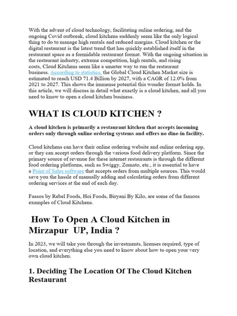 Cloud Kitchen PDF Cloud Computing Chef