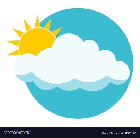 Cloud and sun Royalty Free Vector Image VectorStock