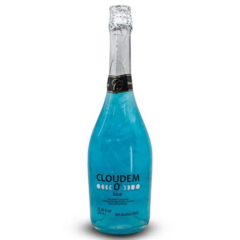 Cloudem blue. A non-alcoholic sparkling apple juice with a festive blue pearl color. These sparkling drink has the taste of berries. 100% alcohol free drink. Ideal for serving guests on festive occasions. Suitable gifting option for friends, family or loved one. Product of Spain. 