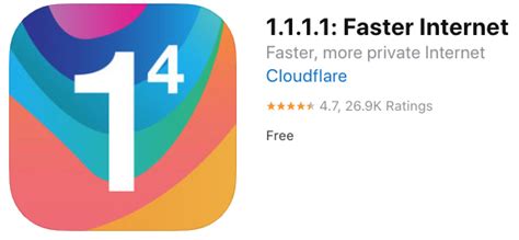 Cloudflare app. 1.1.1.1 is a free app that encrypts your traffic and connects you to the Internet securely and faster. With WARP+, you can access a larger network and reduce latency. … 