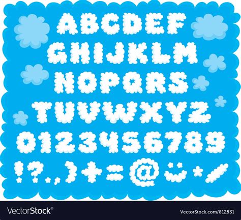Cloudshaped font Royalty Free Vector Image VectorStock