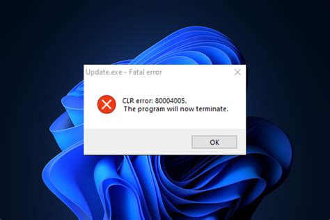 Clr error 80004005