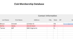 Club Membership Database and Dues Tracker Excel Template