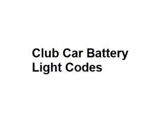 Club car battery light codes. Things To Know About Club car battery light codes. 